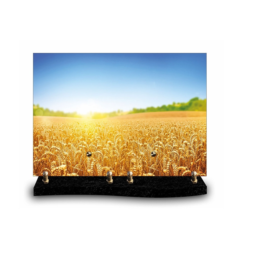 Plaque funéraire rectangle Nature champ de blé (34x24cm)