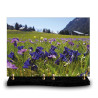 Plaque funéraire rectangle champ de fleurs à la montagne (34x24cm)