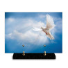 Plaque funéraire rectangle colombe à droite avec ciel bleu (29x21cm)
