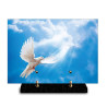 Plaque funéraire rectangle colombe à gauche avec ciel bleu (29x21cm)