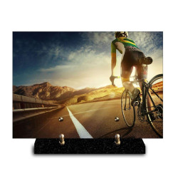 Plaque funéraire rectangle Cycliste (29x21cm)
