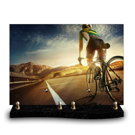 Plaque funéraire rectangle Cycliste (34x24cm)