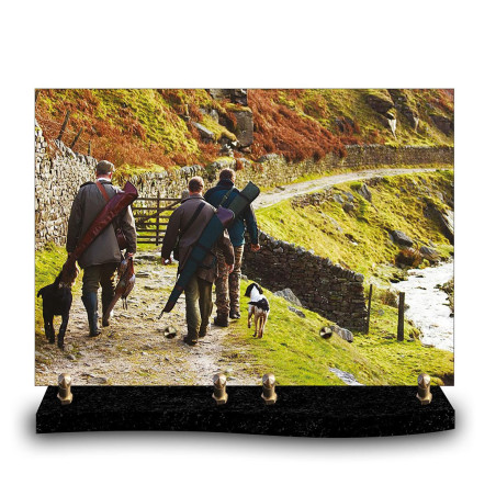Plaque funéraire rectangle groupe de chasseurs (34x24cm)