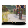 Plaque funéraire rectangle groupe de cyclistes (34x24cm)