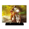 Plaque funéraire cadre photo d'un motard sur la route (29x21cm)