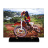 Plaque funéraire moto cross et son pilote en pleine action (29x21cm)