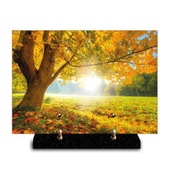 Plaque funéraire paysage d'automne (29x21cm)