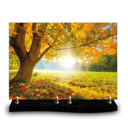 Plaque funéraire paysage d'automne (34x24cm)