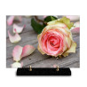Plaque funéraire rectangle rose blanche et rose (29x21cm)