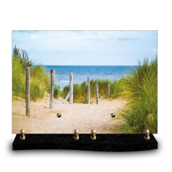 Plaque funéraire rectangle chemin bord de mer (34x24cm)