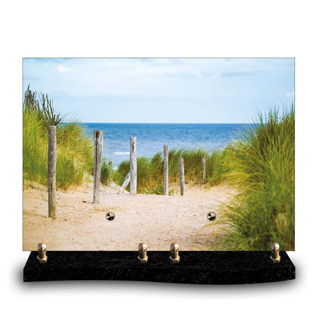 Plaque funéraire rectangle chemin bord de mer (34x24cm)