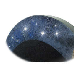 Plaque funéraire en granit noir avec cœur et ciel étoilé (39cmX30) Grand format
