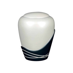 Urne cinéraire en résine glossy blanche
