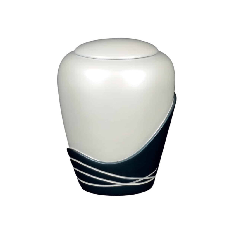 Urne cinéraire en résine glossy blanche