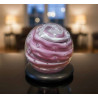 Plaque funéraire en granit et boule de sulfure de verre Rose
