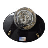 Plaque funéraire en granit et boule de sulfure de verre (20x12cm)