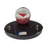 Plaque funéraire en granit et boule de sulfure de verre 10 cm de diamètre Cœur
