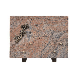 Plaque funéraire en granit Juparana Rosé (24x18cm)