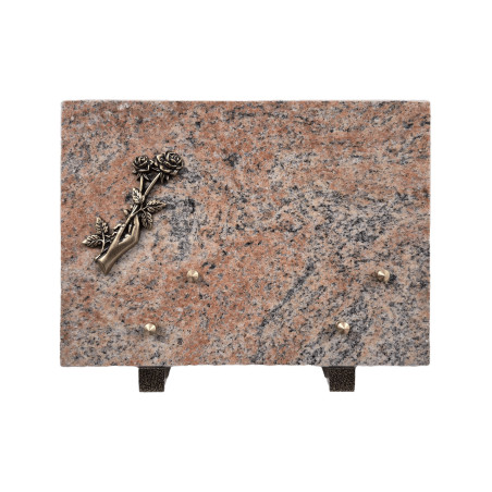 Plaque funéraire en granit Juparana Rosé (24x18cm)