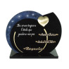 Plaque funéraire en granit noir avec cœur et ciel étoilé (39cmX30) Grand format